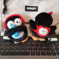 Breloque de sac à dos Pingouin bavard, petit pingouin mâle en peluche, porte-clés pour sac à dos, décoration d'appoint pour sac à dos