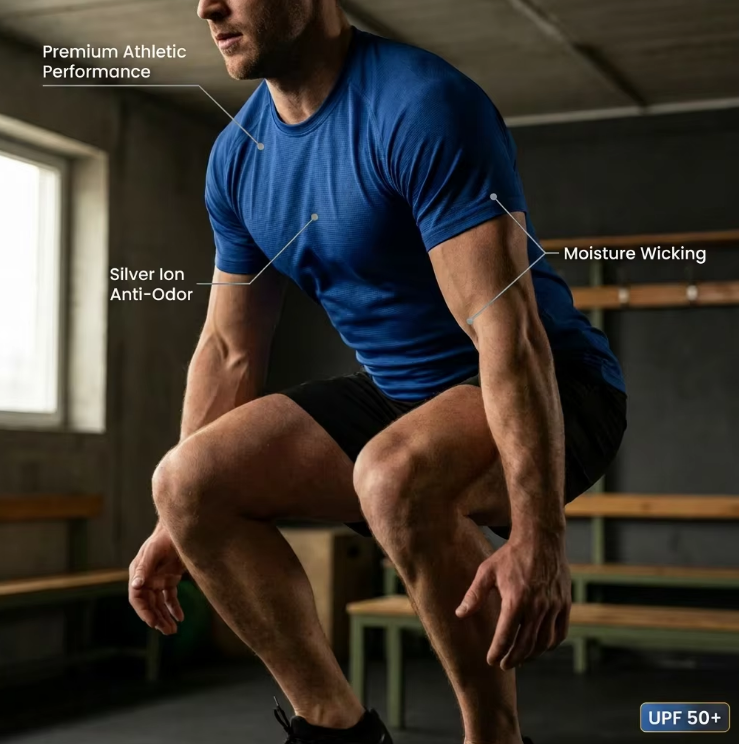 GETU-TEX 2026 New Workout T-shirt Moisture Wicking Quick Dry Performance Athletic for Men OEM