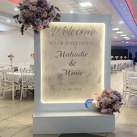Nouvelle Fontaine Cascade LED Moderne en Acier Inoxydable, Décoration de Fond de Scène de Mariage, Panneau de Bienvenue Personnalisé, Télécommande Sans Fil, Vente en Gros