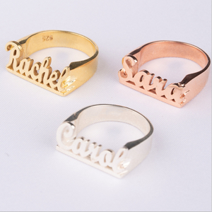 High Light Luxury Fashion Trend Custom Signet <strong>Personalised</strong> Engraved Letter <strong>Name</strong> Stain Steel <strong>Rings</strong> Women - Product Image 6