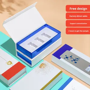 3-pack recyclebare UV-gecoate diepvriesdroogde poederverpakking vierkante cosmetische huidverzorgingsgeschenkdoos met handvat voor schoonheidssalonklanten - Product Image 2