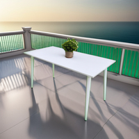 Cour extérieure nordique Table rectangulaire en fer à ciel ouvert étanche balcon petite table basse en métal aluminium