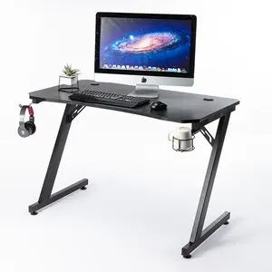 Ayarlanabilir modern oyun masası bilgisayar masaüstü bilgisayar mesa oyun LED yarış oyun masası e-spor masa ile kulaklık ve bardak tutucu