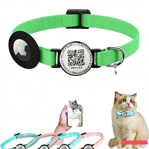 Collar para Perro con Soporte, Collar Reflectante para Gato con Campana y Localizador, Accesorios para Mascotas, Soporte para <span class=keywords><strong>AirTag</strong></span>, Rastreador GPS Impermeable para Mascotas - Product Image 1