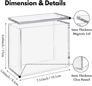 Clear Acrylic <b>Box</b> <b>for</b> Booster with Strong Magnetic Closure UV Protected Display Case <b>for</b> Retail <b>for</b> Showcase Use - Product Image 4
