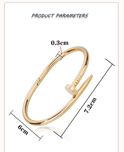 <span class=keywords><strong>Bracciale</strong></span> Impermeabile in Oro 18K di Marca Designer, Famoso <span class=keywords><strong>Bracciale</strong></span> in Acciaio Inossidabile con Diamanti Incastonati - Product Image 6