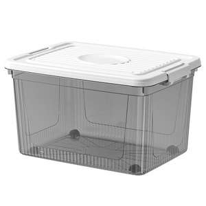 Transparent <b>Plastic</b> Storage Box Large Capacity Rectangle Clothing Organizer Home Bedroom Car Storage <b>Bins</b> With <b>Lid</b> Thickened - Product Image 3