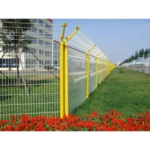 High Quality Waterproof Welded Wire Mesh Sports Farm Garden Security Fence 3D Bending Curved Galvanized Steel PVC Iron Gates