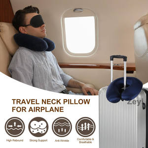 Oreiller de voyage personnalisé avec logo pour <span class=keywords><strong>avion</strong></span>, housse en soie véritable, 100% mousse à mémoire de forme, oreiller de voyage pour le cou, anti-rides - Product Image 5