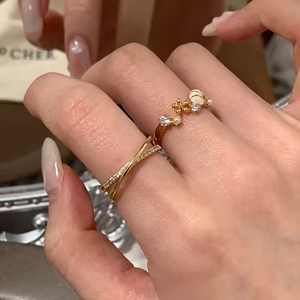 แหวนผีเสื้อประดับเพทายสีรูปนกฟริทิลแลรี่สำหรับผู้หญิงช่องสวยหรูหราความรู้สึกสูงปรับอารมณ์ให้เหมาะสม - Product Image 6