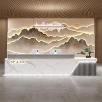 Bureau de réception au design simple marbre artificiel Mobilier de spa de style moderne Bureau de réception