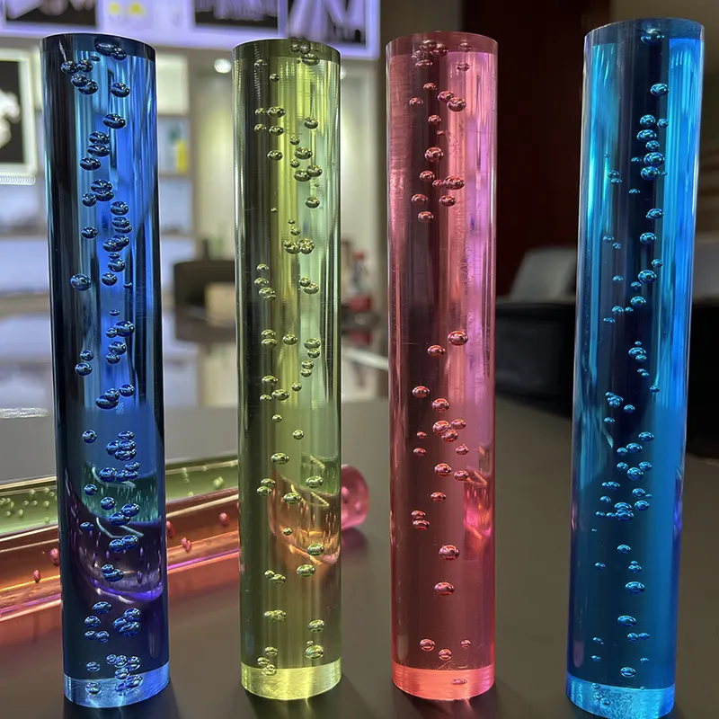 Customized High Clear Acrylic PMMA Plastic Bubble Rod/Bar Color Soild Acrylic Rod For Led Light