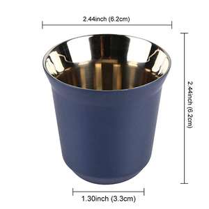 <span class=keywords><strong>Mug</strong></span> à café <span class=keywords><strong>isotherme</strong></span> en acier inoxydable à double paroi 80ml/150ml Style classique pour espresso et café - Product Image 6