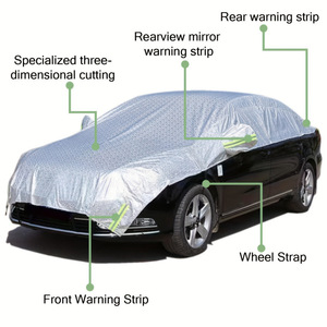 Protection contre la neige pour voiture, demi-housse en film d'aluminium, protection solaire, imperméable pour utilisation hivernale, 5m x 2.2m, couleur argent - Product Image 4