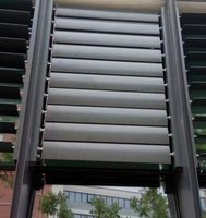 Lames de ventilation motorisées réglables en alliage d'aluminium à profil moderne, stabilisées aux UV, en acier inoxydable durable, pour installation verticale