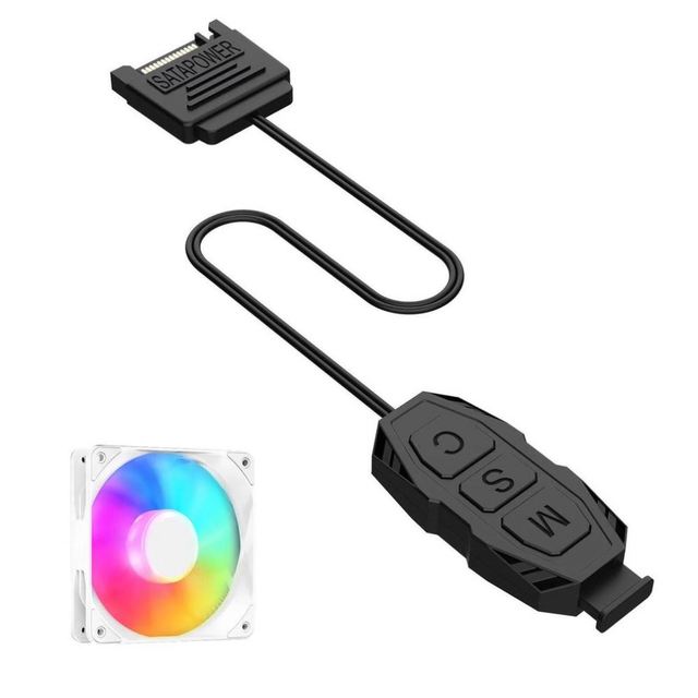 ARGB Controller 5V 3pin to SATA Power Supply Mini RGB Controller 3PIN Hub for Computer Cpu Case Cool Fan LED Light Radiator