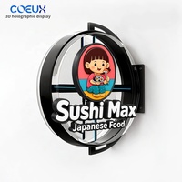 Boîte lumineuse publicitaire LED rétroéclairée en acrylique 3D holographique personnalisée OEM pour enseignes de magasins et vitrines commerciales
