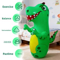 Sac de frappe gonflable en plastique Dinosaure, jouet de boxe style décontracté pour enfants, parfait pour les activités de plein air, cadeau pour garçons et adultes