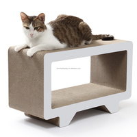 Griffoir pour chat respirant, meuble confortable pour le jeu et le repos des félins, griffoir pour chat réversible double face en carton ondulé