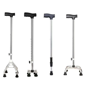 ไม้เท้าสแตนเลสแบบปรับได้สี่ขา น้ำหนักเบา ช่วยพยุงสำหรับผู้สูงอายุ - Product Image 1