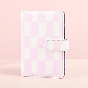 A6 PU in pelle <span class=keywords><strong>a</strong></span> scacchi <span class=keywords><strong>quaderni</strong></span> <span class=keywords><strong>quaderni</strong></span> 6 fori raccoglitore ad anelli <span class=keywords><strong>con</strong></span> porta carte per risparmio economico Planner Binder - Product Image 4