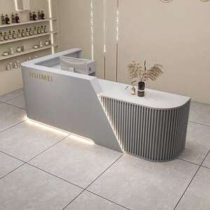 Mostradores de Recepción de Madera Ecológicos Modernos de Alta Calidad Personalizables para Centros Comerciales, Escuelas, Hospitales, Edificios de Oficinas, Cafeterías - Product Image 3