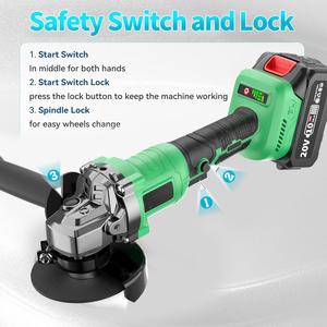 20V Brushless Cordless Angle 8100rpm Industrial DIY Grade Battery Powered Includes Grinding Disc Wheel CA-20A-2 Brushless Cordle - Product Image 6