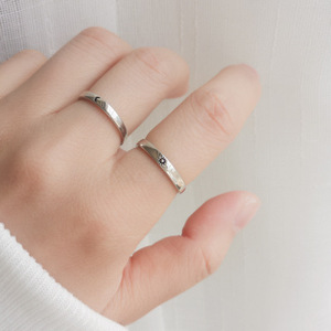 Anillos de Pareja de Sol y Luna Chapados en Plata 925, Anillos de Promesa de Boda para Él y para Ella - Product Image 2