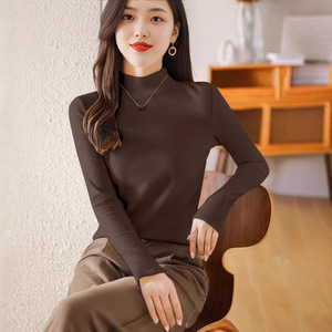 Women's Long Sleeve Turtleneck <b>Top</b> Mustard Yellow Soft Viscose Knit Base <b>Layer</b> Autumn Winter Inner Wear - Product Image 5