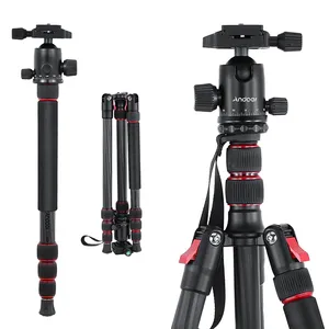 TTT-008 200cm/78.7in Adjustable Carbon Fiber Camera Tripod Stand with Carry Bag for DSLR