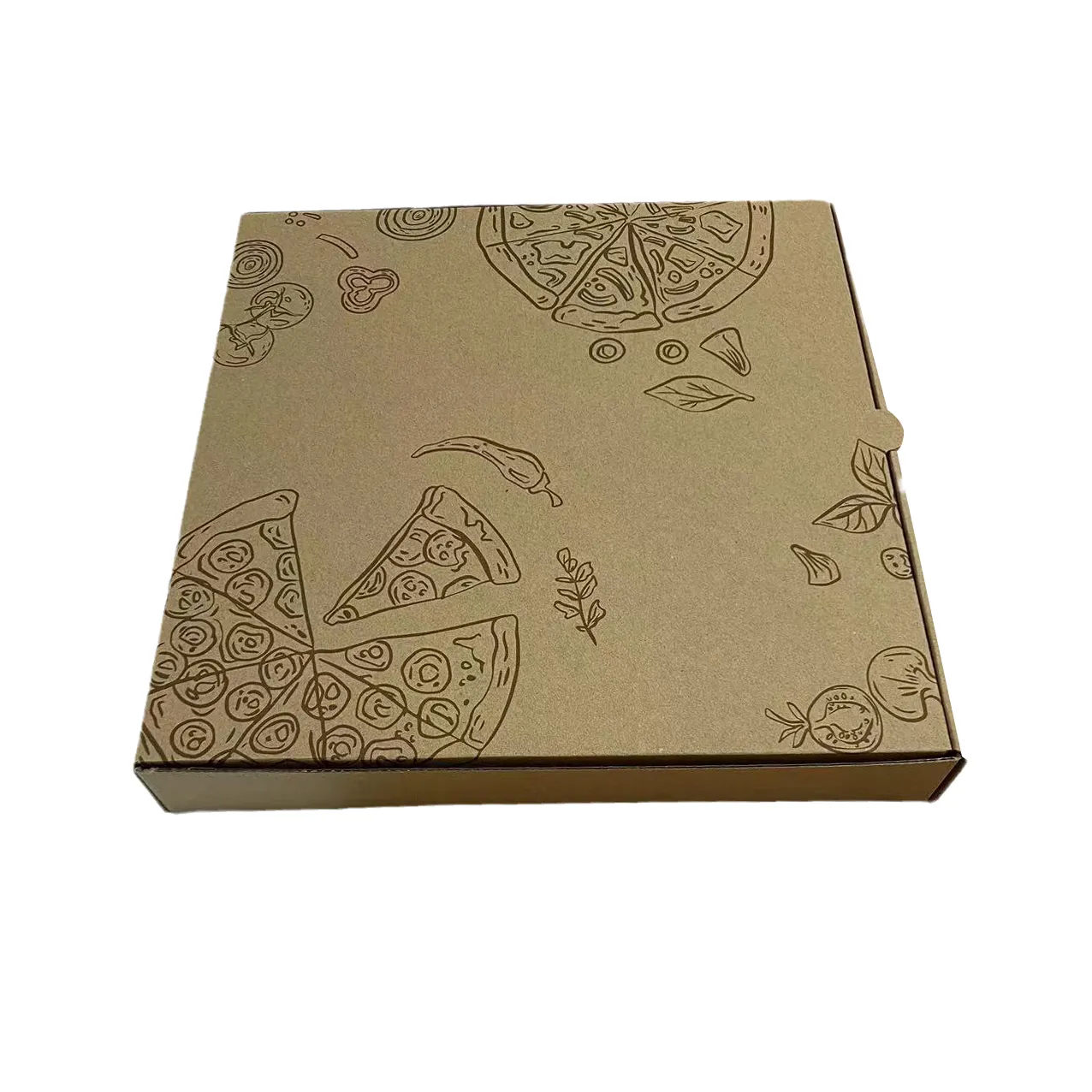 Custom Food-Grade Corrugated Cardboard Pizza Boxes Foldable with UV Coating Embossing Matt Lamination 'B' Flute