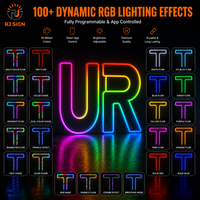 Livraison Gratuite – Grandes Lettres LED Personnalisées pour Mariage, Enseigne Lumineuse en Acrylique, 2ft 3ft 4ft, Chiffres et Lettres RGB Néon LED (0-9 A-Z) pour Fêtes