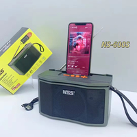 Système de sonorisation Nns NS-600S, diffusion sans fil, rechargeable, haute puissance, en plastique, avec éclairage LED disco, enceinte Bluetooth portable, radio FM