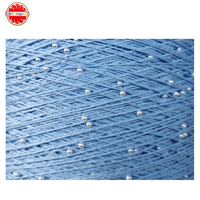 100% fil de coton mercerisé 3mm blanc perle teint 6 plis fil de coton peigné avec des perles colorées fil fantaisie"
