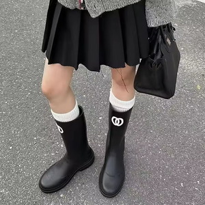 2026 High Quality Luxury Designer Women's Waterproof Mid-Calf Boots Genuine Leather Upper Mesh Slip-On Closure Factory <b>Direct</b> - Product Image 6
