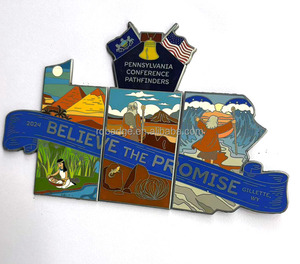 Épingles à revers en émail doux personnalisées pour le camp de l'International Pathfinder Club, Camporee, choisi par les Adventistes chrétiens - Product Image 3