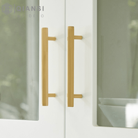 Qiansi HK0065 现代风格实心黄铜六角形家具拉手旋钮，适用于梳妆台、厨房、酒店柜门、T型拉手、抽屉拉手，使用方便