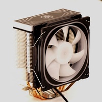 Ventilateur de processeur CPU, dissipateur thermique RGB, boucle en cuivre et aluminium, 120mm, boîtier d'ordinateur noir, DC 12V, roulement fluide, 22dBA