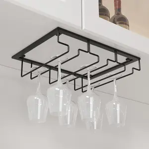 Modern Mini Decorative Display Iron Wire Hanging Metal Wine Rack For Bar Kitchen Cabinet