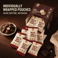 Nueces de Macadamia Premium Cubiertas con Chocolate Negro Real, Snacks de Granos Tostados, Envueltas Individualmente, OEM
