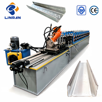 Mesin Pembentuk Roll Profil Keel LINRAN C Z U Omega, Penggantian Cepat Otomatis Hidrolik, Baja Lunak C75 C100 untuk Partisi Keel