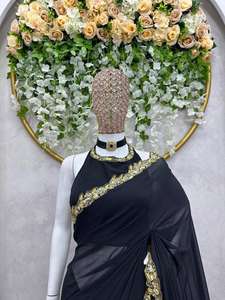 Precio asequible Georgette suave pesado con hermosa secuencia de trabajo bordado Saree Último diseño a precio asequible - Product Image 4