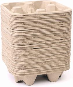 Factory Price Biodegradable Eco Friendly Disposable Single Wall Kraft Color Craft <b>Paper</b> Customizable 4-Cup Holder for Takeaway - Product Image 3