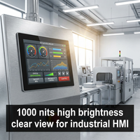 Module d'affichage LCD TFT IPS 10 pouces 1024*600, 1000 nits, lisible en plein soleil, RGB TTL 40 broches, écran tactile RTP pour IHM et PLC industriels