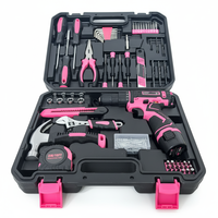 Ensemble d'outils à main pour la maison de 153 pièces avec perceuse sans fil pour les projets de réparation DIY à domicile