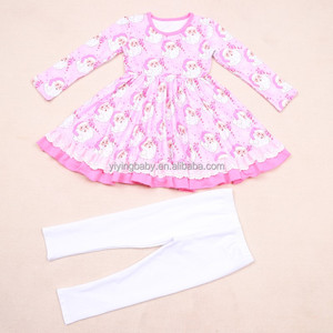 Ensemble de Noël CustomGirls Style doux vêtements pour filles robe et legging 2 pièces Boutique ensemble de vêtements pour tout-petits pour filles vente en gros - Product Image 3