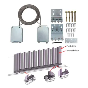 Kit de herrajes para puerta deslizante telescópica, operador de puerta deslizante