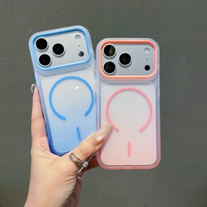 เคสโทรศัพท์ใสไล่เฉดสีแบบแม่เหล็กสำหรับ iPhone 18 12 13 14 15 16 17 Pro Max Air รองรับการชาร์จไร้สาย ป้องกันด้านหลัง - Product Image 3