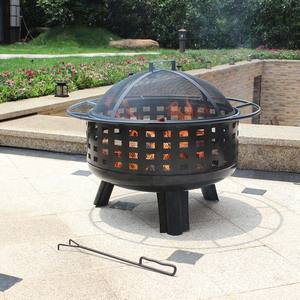 Cesta de barbacoa multifuncional de acero redonda para camping, parrillas para fogatas, venta al por mayor de fábrica - Product Image 5