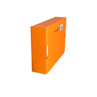 Boîtes d'expédition écologiques imperméables en carton ondulé orange gaufré, fabriquées à partir de matériaux recyclés biodégradables, design JAX Free, pour chaussettes et chaussures